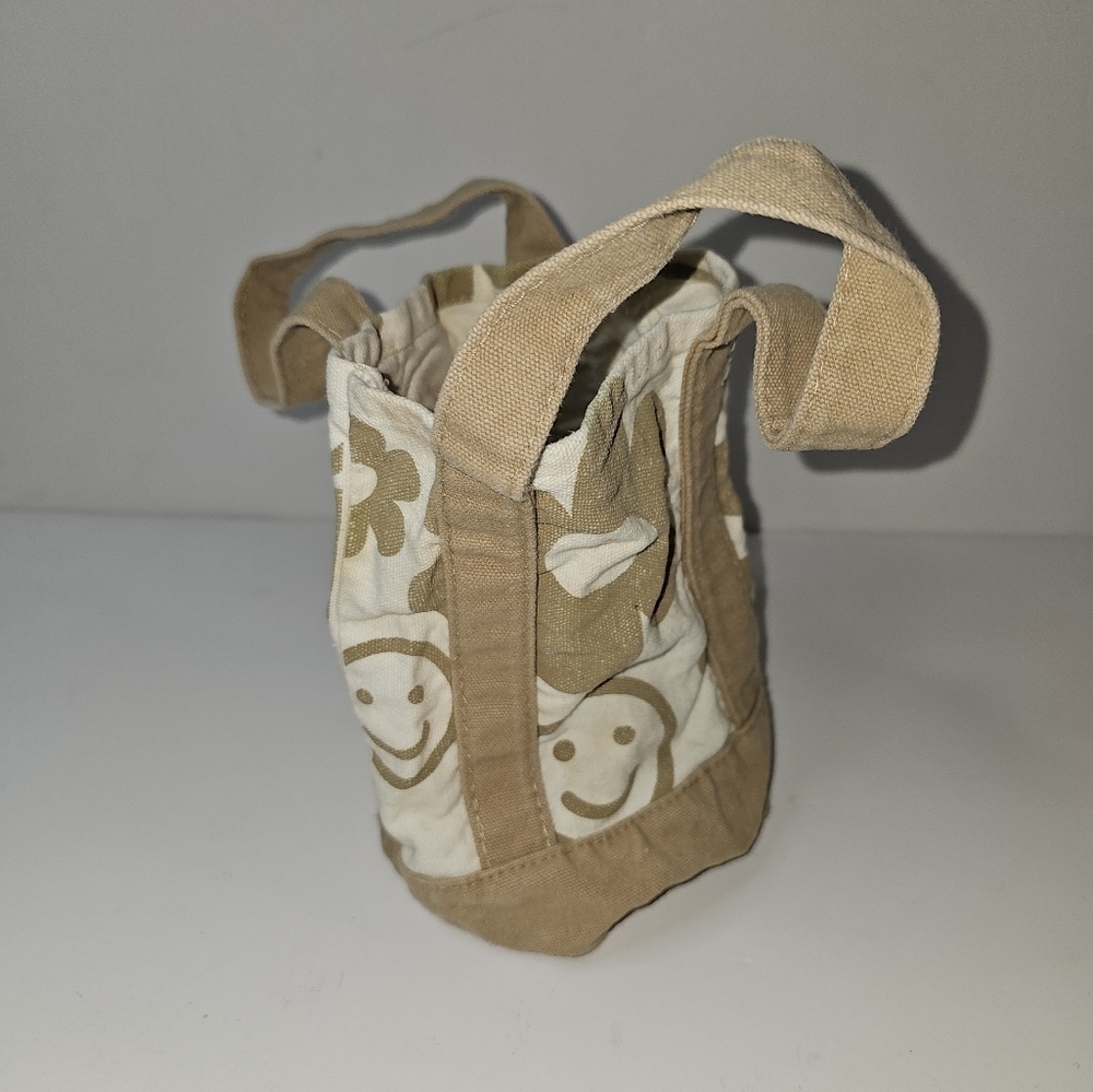 Forever 21 Mini Tote Bag With Smiley Face and Flowers